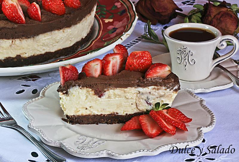 TARTA DE FRESONES CON MASCARPONE Y CREMA DE TRUFA