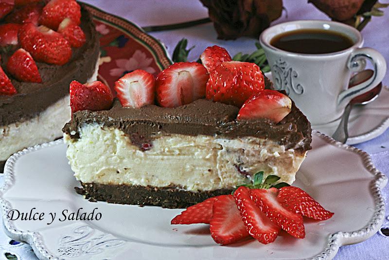 TARTA DE FRESONES CON MASCARPONE Y CREMA DE TRUFA