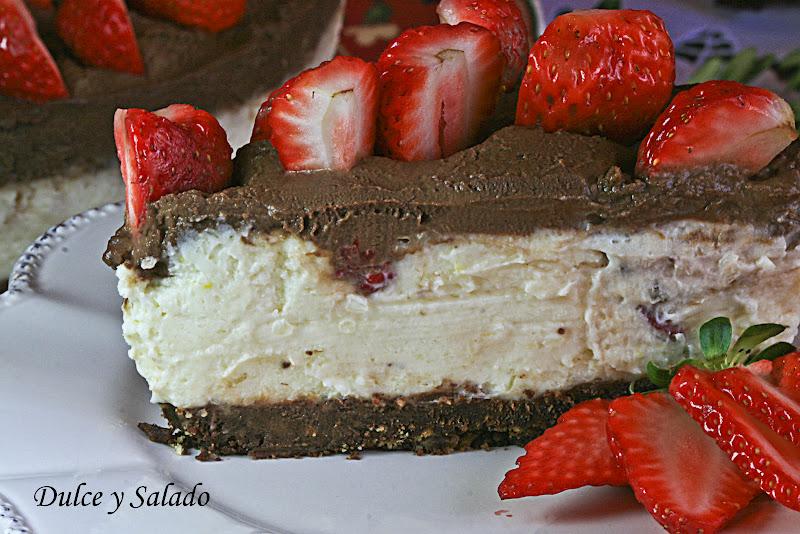 TARTA DE FRESONES CON MASCARPONE Y CREMA DE TRUFA