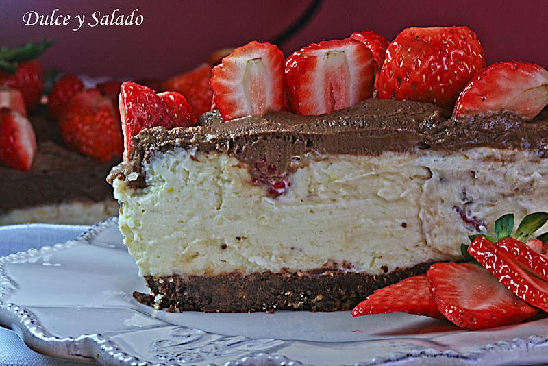 TARTA DE FRESONES CON MASCARPONE Y CREMA DE TRUFA