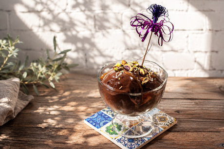 Helado de plátano y chocolate