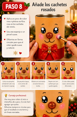 🦌🎅Moldes y tutorial de hermoso renito navideño Reciclando latas q🎄🎅