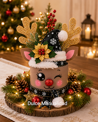 🦌🎅Moldes y tutorial de hermoso renito navideño Reciclando latas q🎄🎅