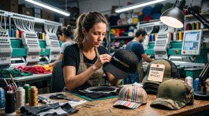 Revisión de distintos modelos de gorras antes de personalizarlas