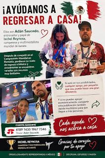 Karatecas necesitan ayuda para regresar a México