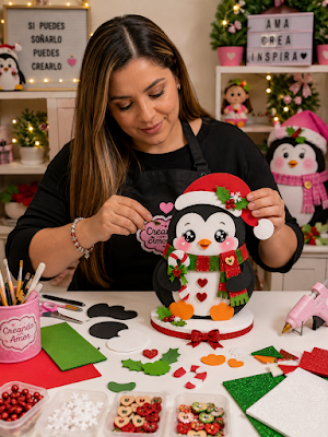 🎄🐧Moldes y tutorial de pingüino navideño en foami para decorar en navidad 🎄 🎄🐧Moldes y tutorial de pingüino navideño en foami para decorar en navidad 🎄