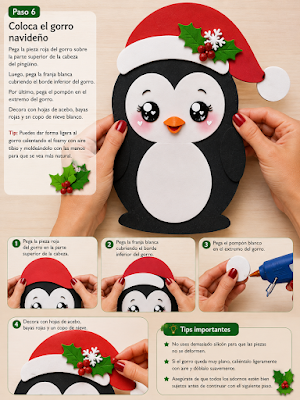 🎄🐧Moldes y tutorial de pingüino navideño en foami para decorar en navidad 🎄 🎄🐧Moldes y tutorial de pingüino navideño en foami para decorar en navidad 🎄