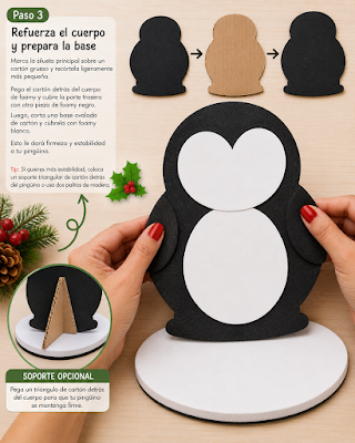 🎄🐧Moldes y tutorial de pingüino navideño en foami para decorar en navidad 🎄 🎄🐧Moldes y tutorial de pingüino navideño en foami para decorar en navidad 🎄