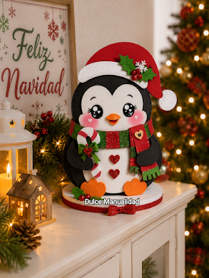 🎄🐧Moldes y tutorial de pingüino navideño en foami para decorar en navidad 🎄 🎄🐧Moldes y tutorial de pingüino navideño en foami para decorar en navidad 🎄