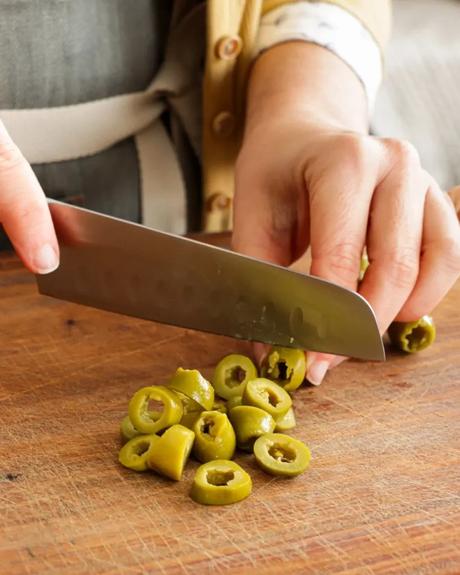 aceitunas verdes en rodajas