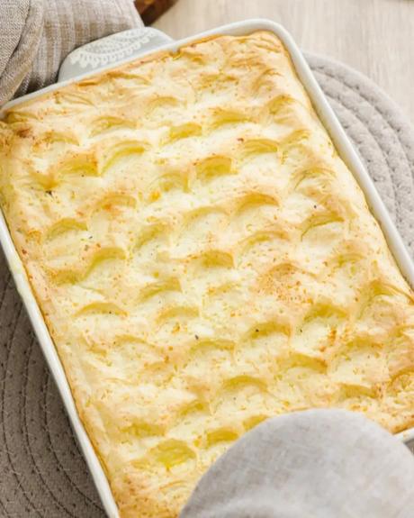 pastel de papa recien salido del horno