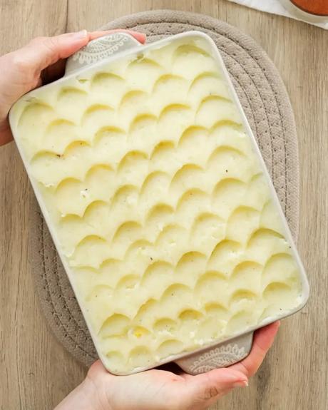 pastel de papas listo para entrar al horno