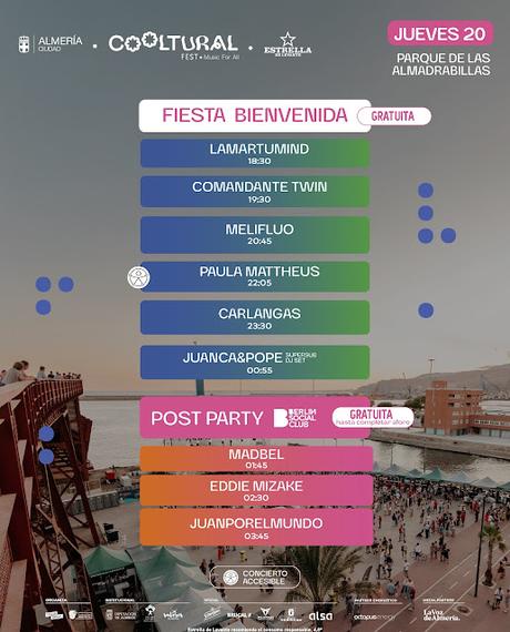 Horarios del Cooltural Fest 2026 en Almería Horarios del Cooltural Fest 2026 en Almería