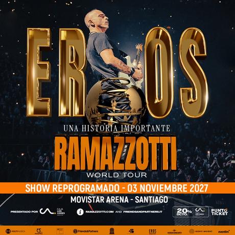 Se reprograman los conciertos de Eros Ramazzotti en Chile Se reprograman los conciertos de Eros Ramazzotti en Chile
