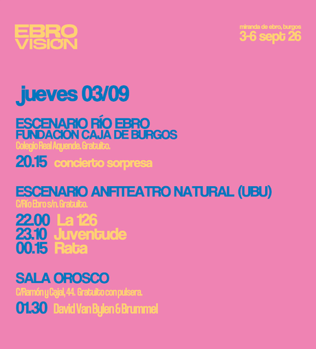 Horarios Ebrovisión 2026 Jueves