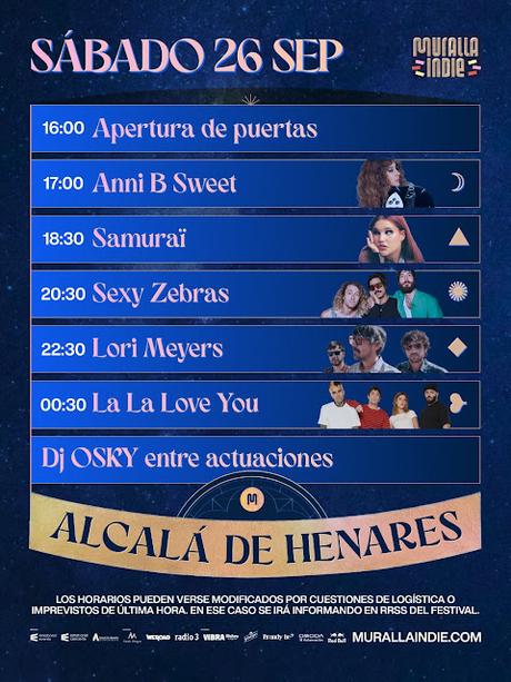 Horarios del Muralla Indie 2026 en Alcalá de Henares
