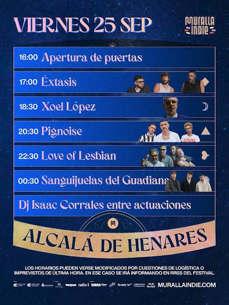Horarios del Muralla Indie 2026 en Alcalá de Henares