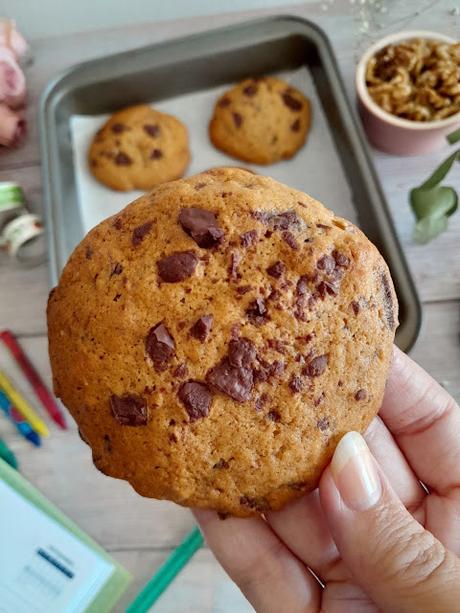 Galletas de plátano con nueces y chocolate