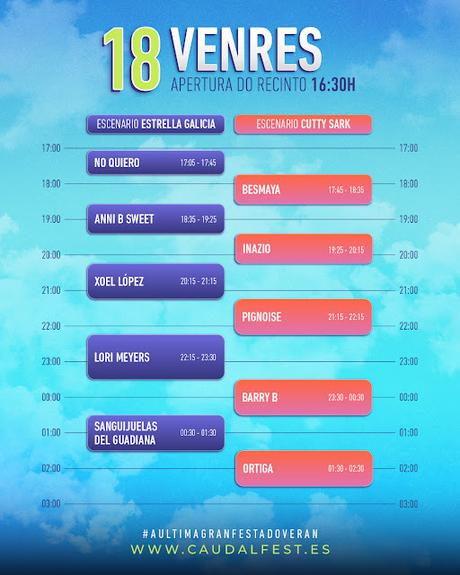 Horarios Caudal Fest 2026 Horarios Caudal Fest 2026