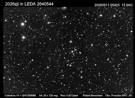 SN 2026zji: una supernova que eclipsa a su propia galaxia