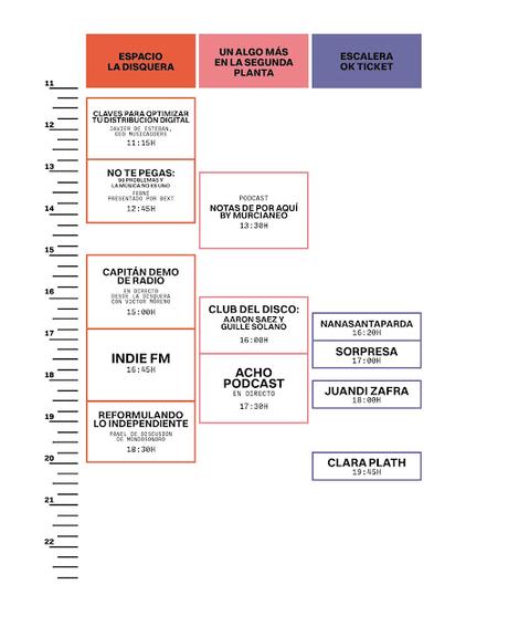 Horarios La Disquera 2026