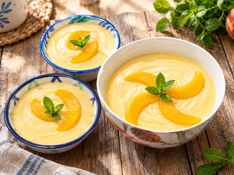 Mousse de melocotón en almíbar sin azúcar