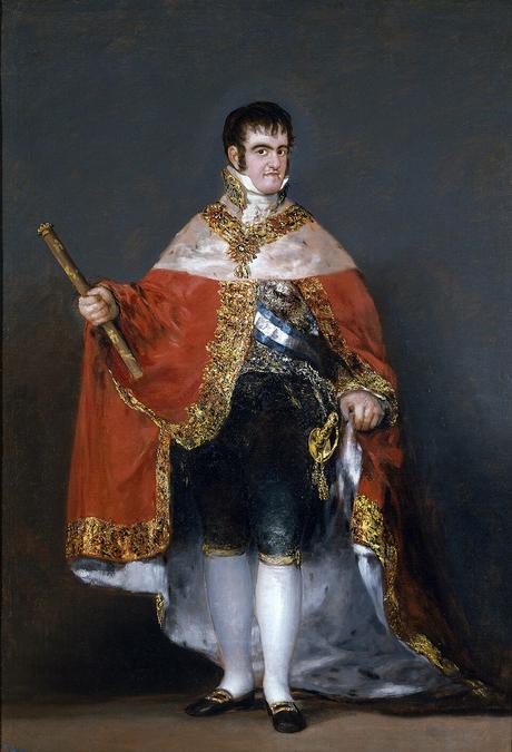 Francisco de Goya, Fernando VII con manto real (1814-1815). Madrid, Museo del Prado.