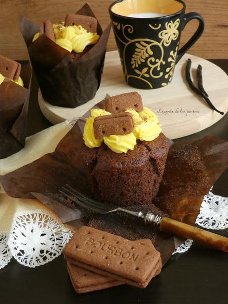 Muffins de galletas Bourbon