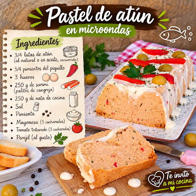 Pastel de atún en microondas