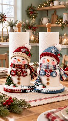 🎄☃️Moldes y tutorial de muñeco de nieve para Porta toalla de cocina Navideño 🎄☃️
