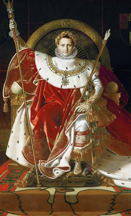 Napoleón I en su trono imperial, por Ingres