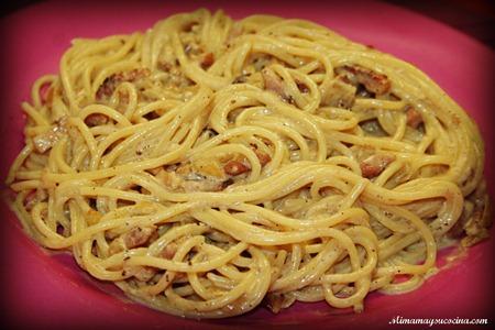 Espaguetis Carbonara - Mimamaysucocina.com