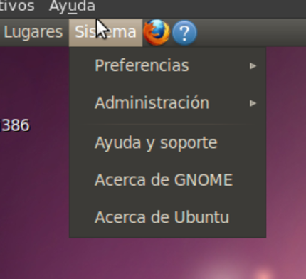 Recuperando los iconos del menú sistema.