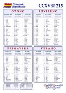 CALENDARIO DE LA REPÚBLICA