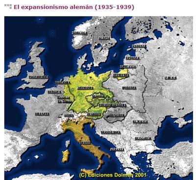 Mapa animado sobre el expansionismo de Hitler (1935-1939). Procedente de ARTEHISTORIA