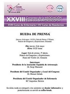 Granada albergará la sede del Congreso de la Asociación Española de Artroscopia
