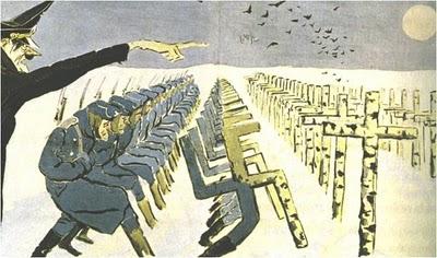 Caricatura sobre la orden de Hitler de invadir la URSS