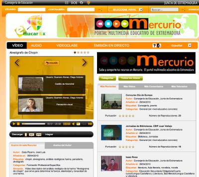 Mercurio: portal multimedia educativo de Extremadura