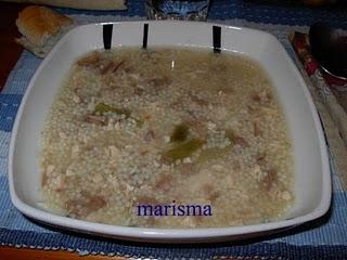 Sopa de cocido con picadillo