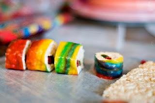 Brochetas de chuches: Sushi de gominolas