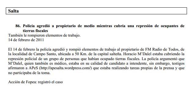En 2011 se registraron 122 ataques a la libertad de expresión
