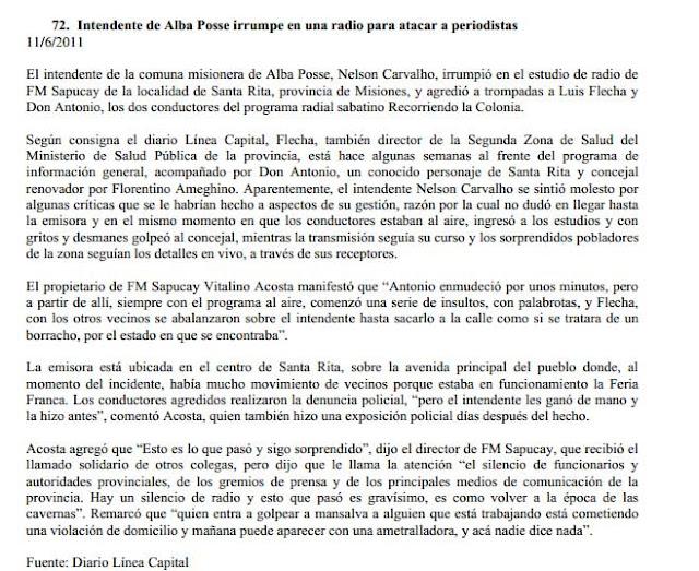 En 2011 se registraron 122 ataques a la libertad de expresión