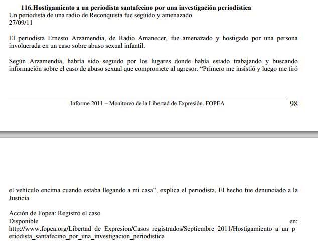 En 2011 se registraron 122 ataques a la libertad de expresión