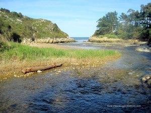 Playa de La Huelga, Llanes:Meandros desembocadura rio San Cecilio