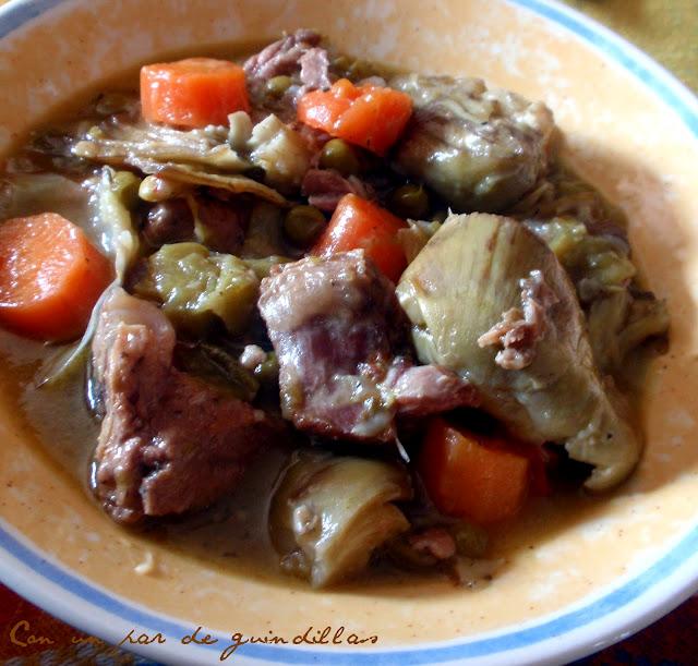 Menestra de cordero con alcachofas