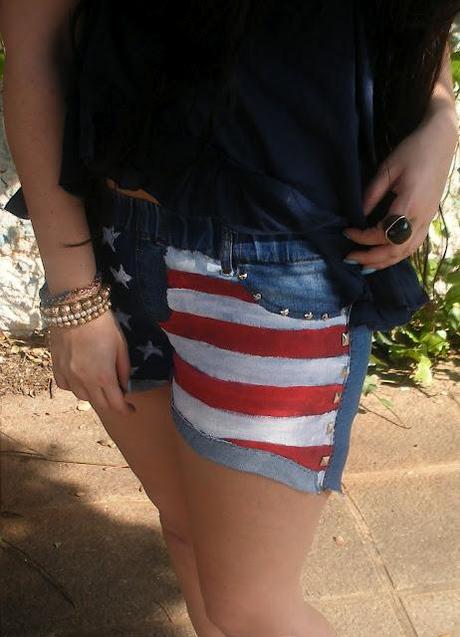 With my american shorts (DIY)