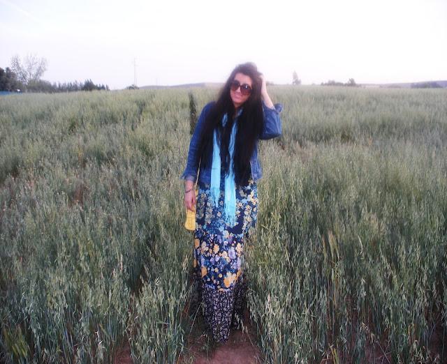 Vestido largo estampado