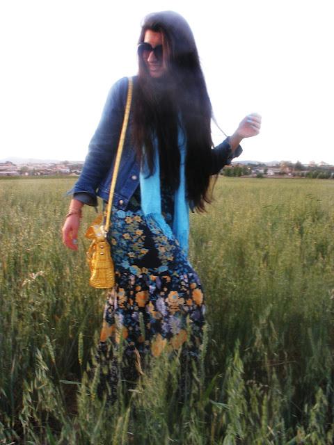 Vestido largo estampado