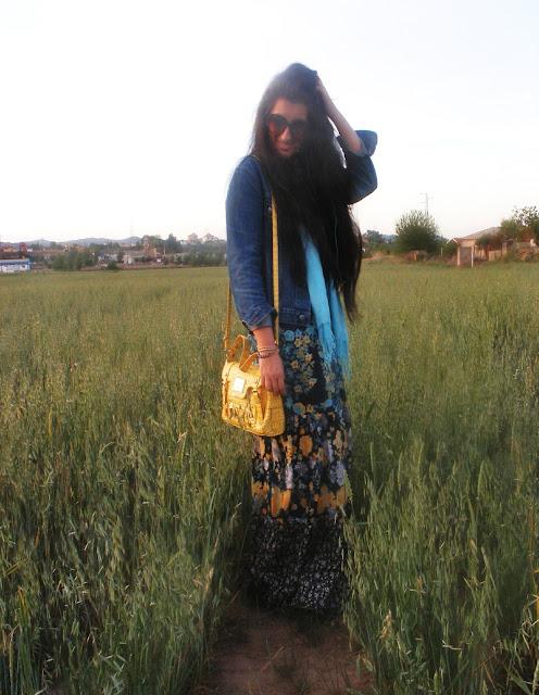 Vestido largo estampado