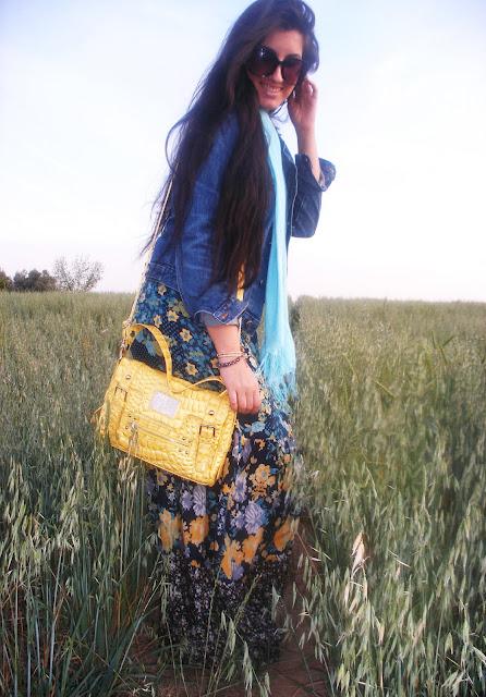 Vestido largo estampado